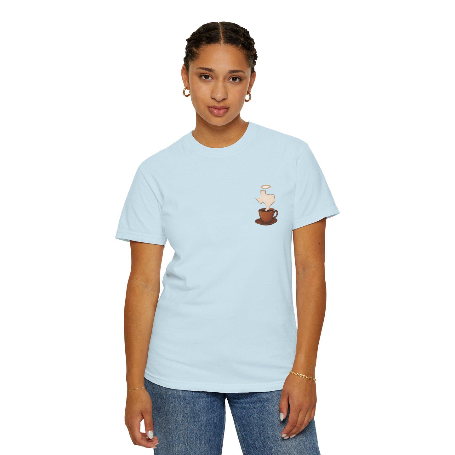 Blessings Brewed T-Shirt, Faith-Inspired Tee, Coffee Lover Gift, Texas Pride Apparel, Unisex Casual Wear