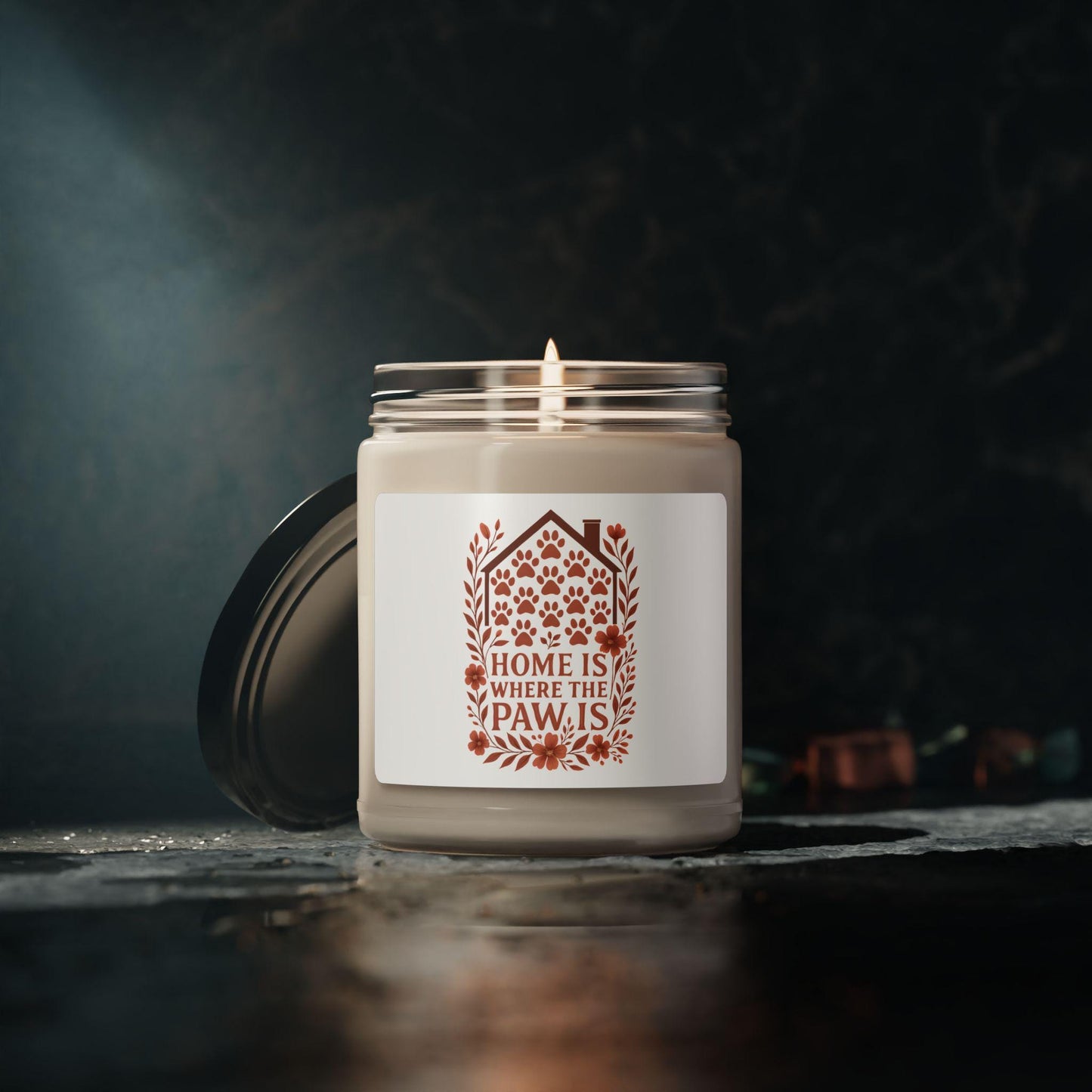 Scented Soy Candle: Home is Where the Paw Is - Pet Lover Gift