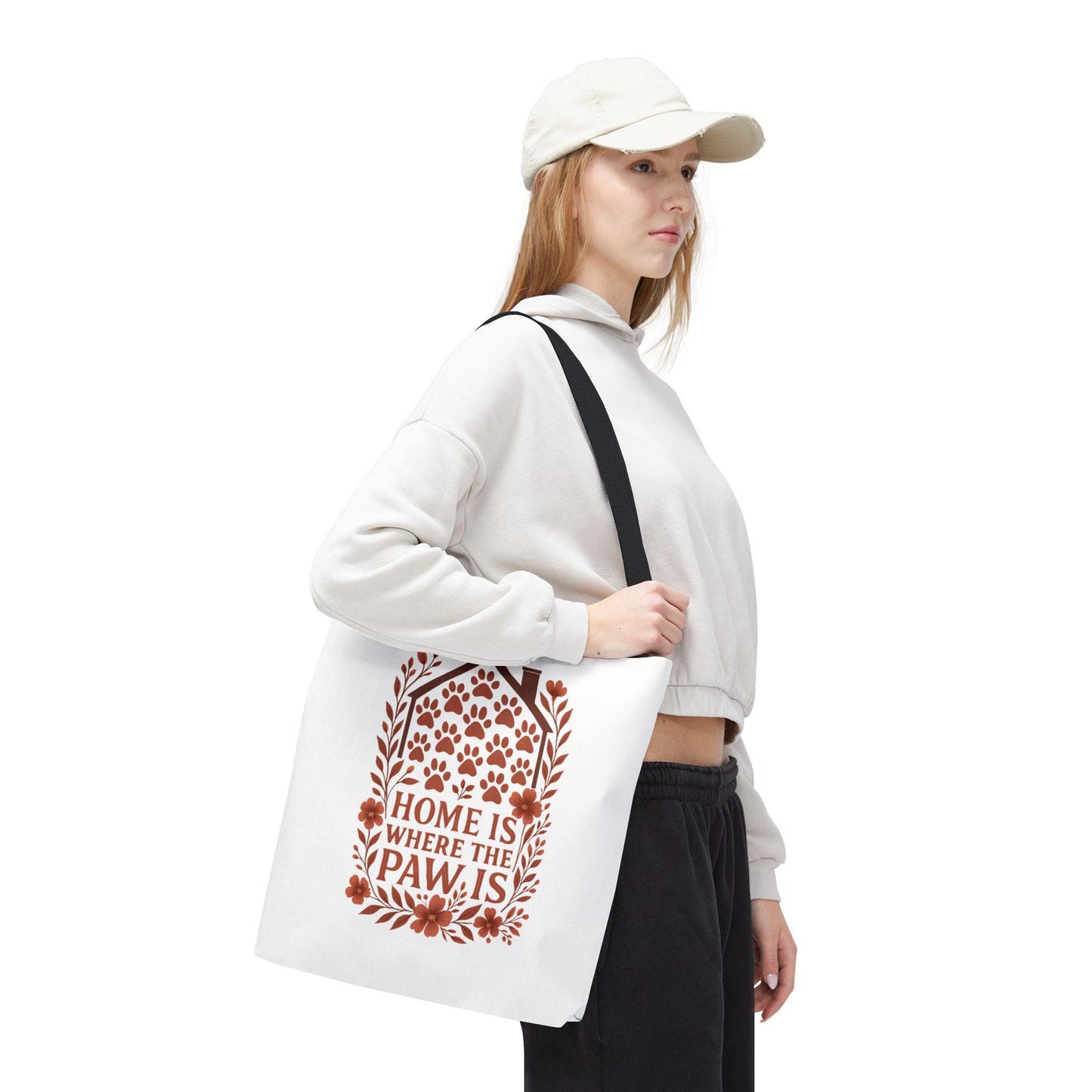 Home is Where the Paw Is Tote Bag: Floral Pet Lover Accessory