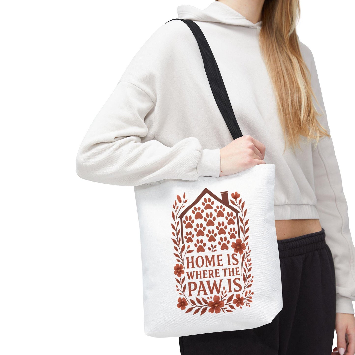 Home is Where the Paw Is Tote Bag: Floral Pet Lover Accessory