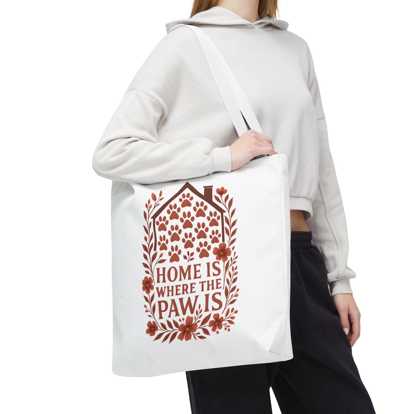Home is Where the Paw Is Tote Bag: Floral Pet Lover Accessory