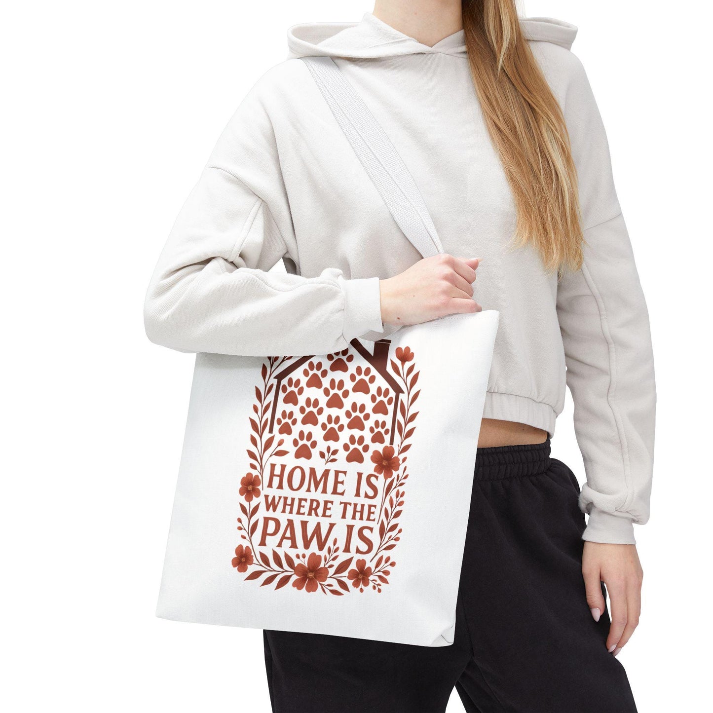 Home is Where the Paw Is Tote Bag: Floral Pet Lover Accessory