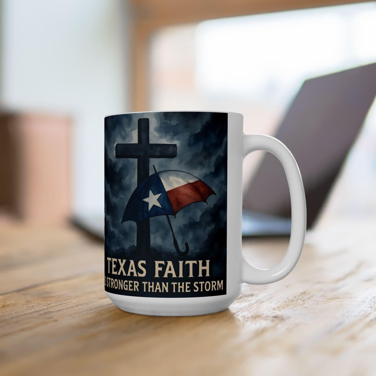 Texas Faith Ceramic Mug: Inspirational Christian Coffee Cup