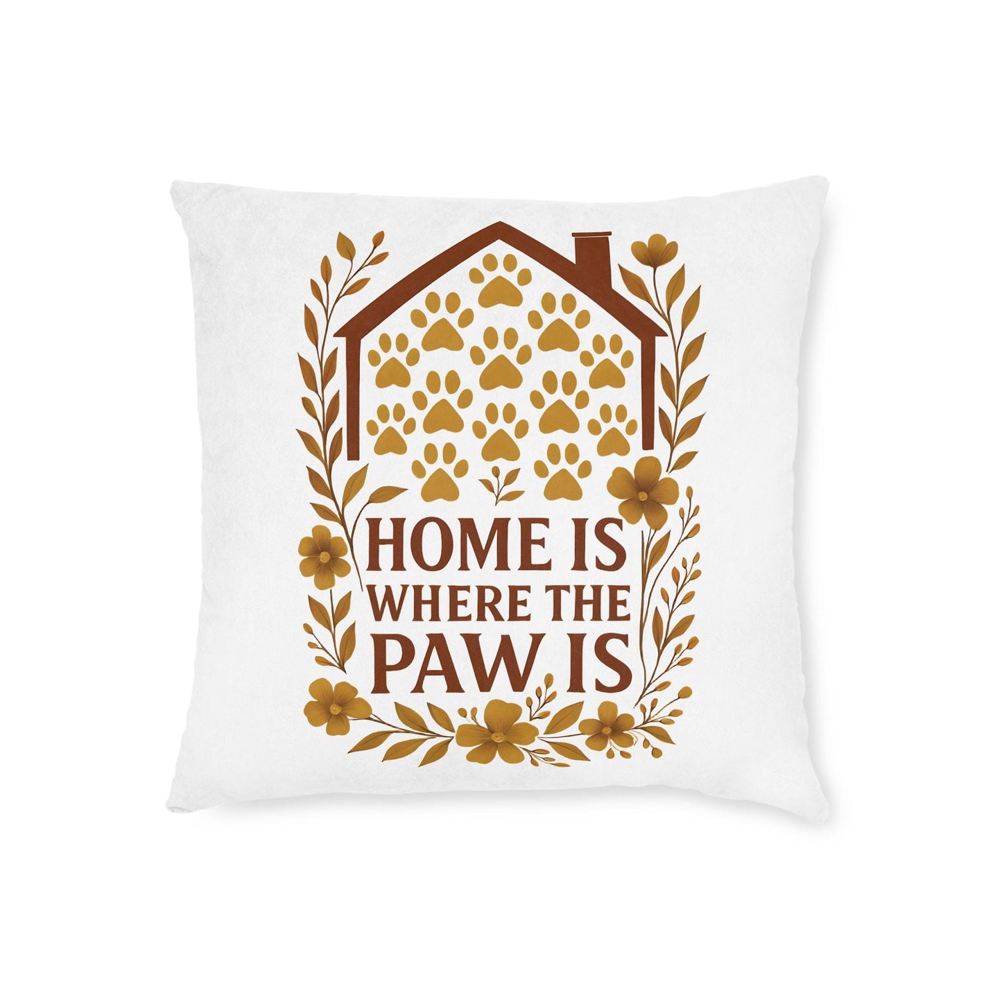 Home is Where the Paw Is Pillow: Cozy Faux Suede Pet Lover Cushion
