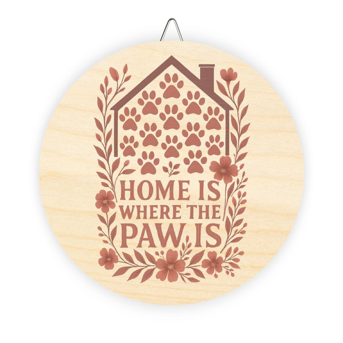 Paw Print Wooden Sign: Rustic Pet Lover Wall Art