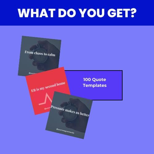 ER Nurse Quote Templates: 100 Motivational Sayings, Editable Canva PDF