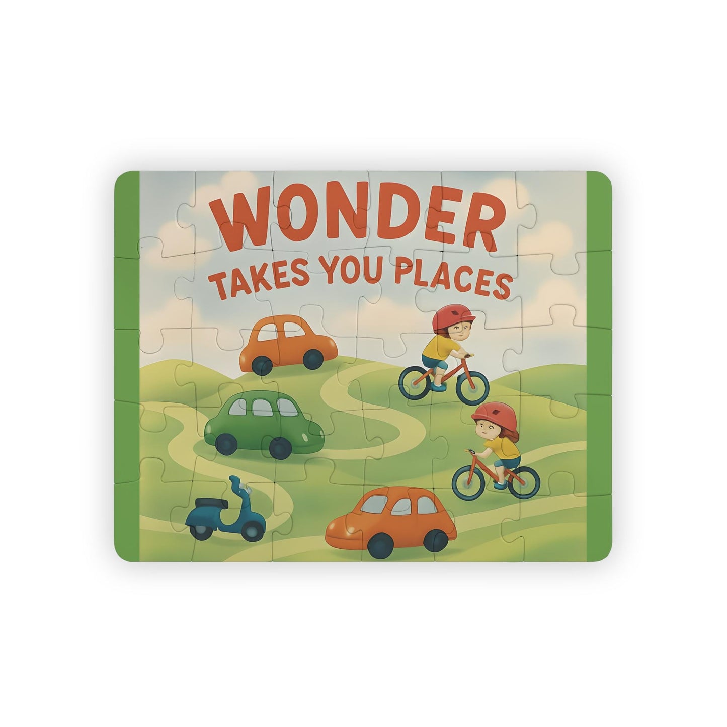 Kids' 30-Piece Puzzle: Whimsical Cars & Bicycles Educational Toy