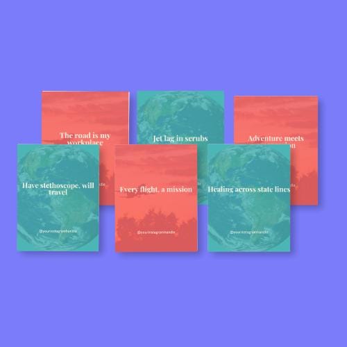 Travel Nurse Quotes: 100 Editable Canva Templates (Digital Download)