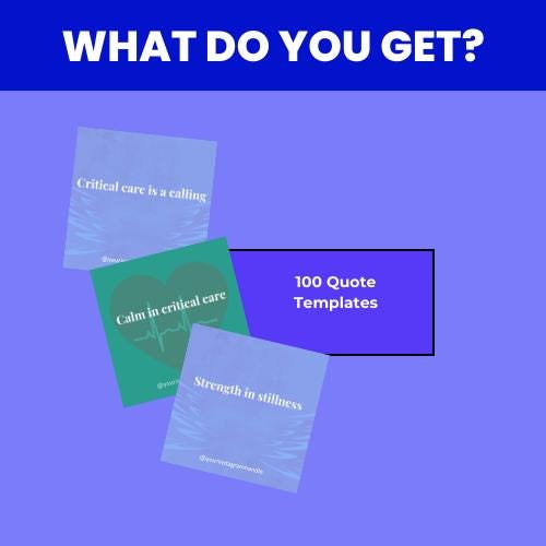 ICU Nurse Quote Templates: 100 Editable Canva Graphics (PDF Download)