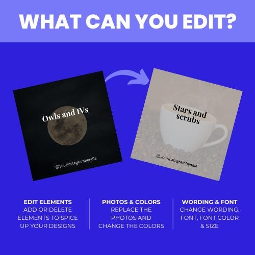 Night Shift Nurse Quote Templates: Editable Canva Designs (PDF Download)