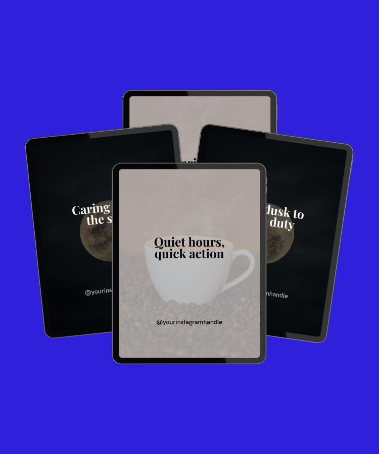 Night Shift Nurse Quote Templates: Editable Canva Designs (PDF Download)