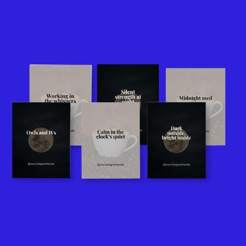 Night Shift Nurse Quote Templates: Editable Canva Designs (PDF Download)