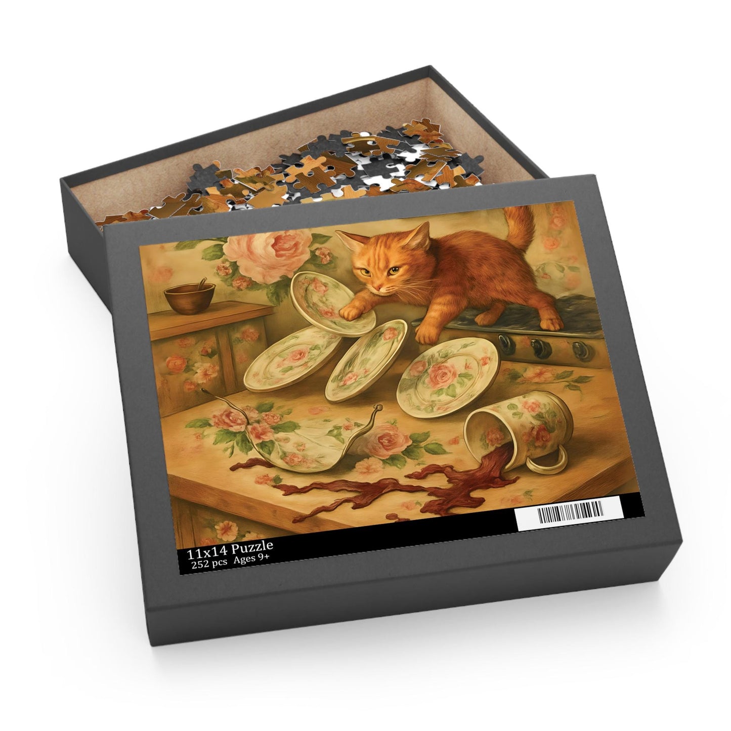 Whimsical Cat Puzzle: Cozy Family Activity, Unique Art