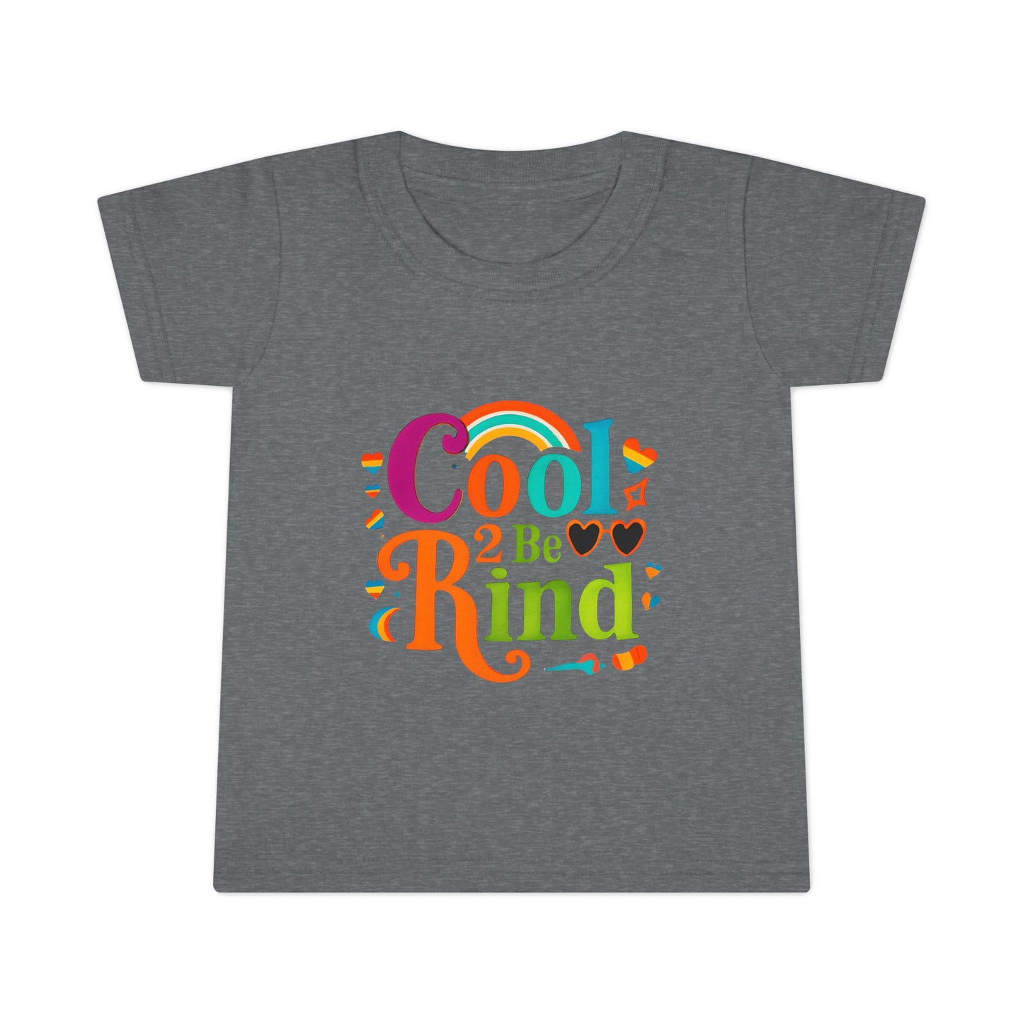Colorful Cool 2 Be Kind Toddler T-shirt, Youth Shirt, Kids Gift, Playdate Outfit, Fun Summer Tee, Birthday, Everyday Wear