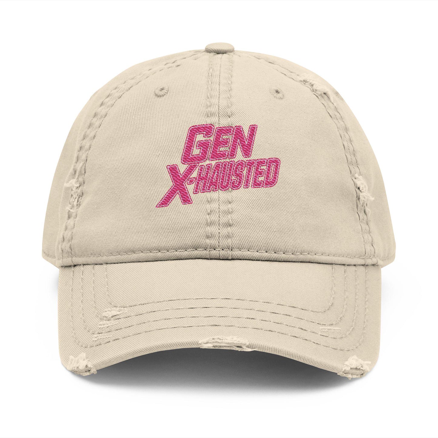 Gen X-Hausted Embroidered Dad Hat: Funny Gen X Apparel