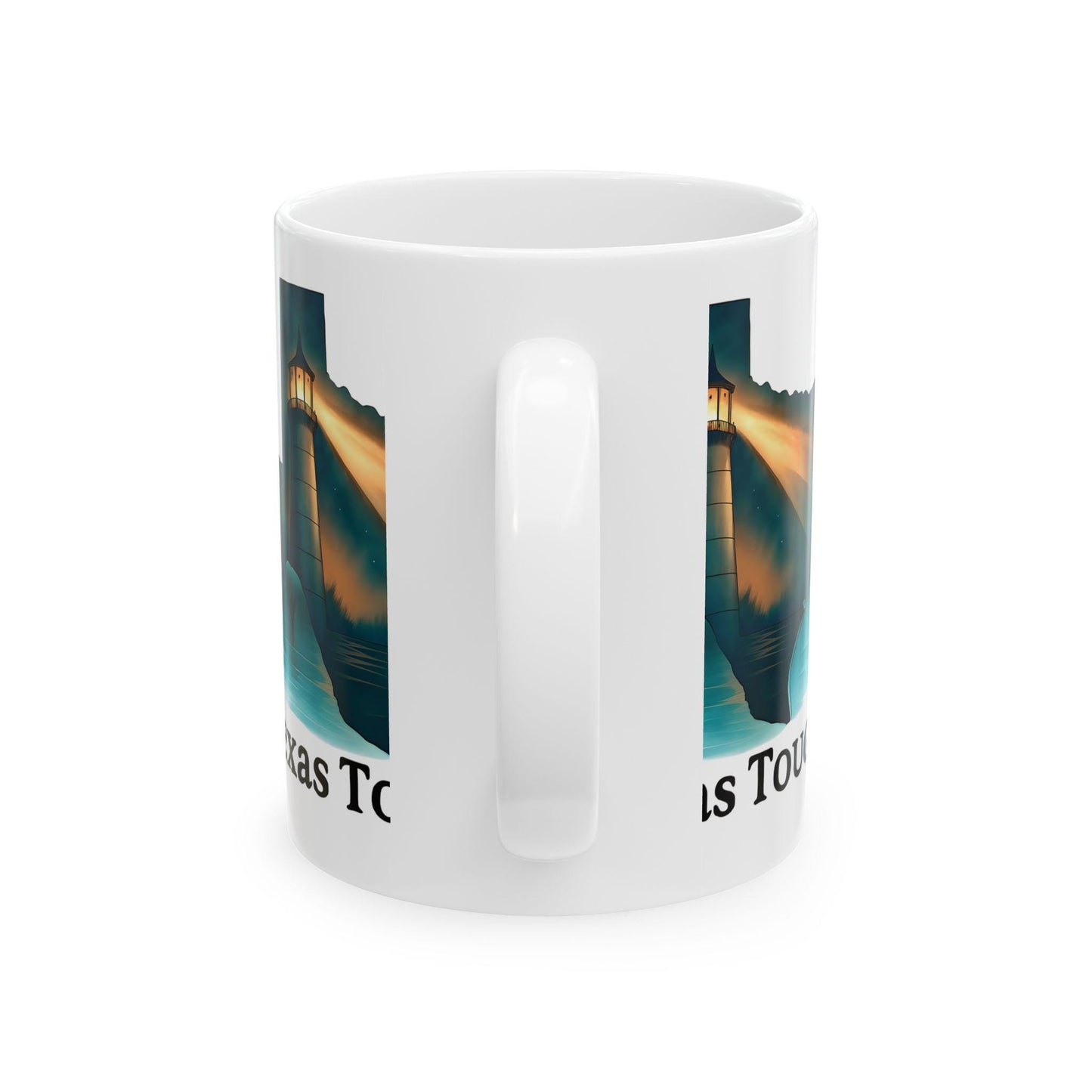 Texas Tough Ceramic Mug: Lighthouse Design, Resilience Gift