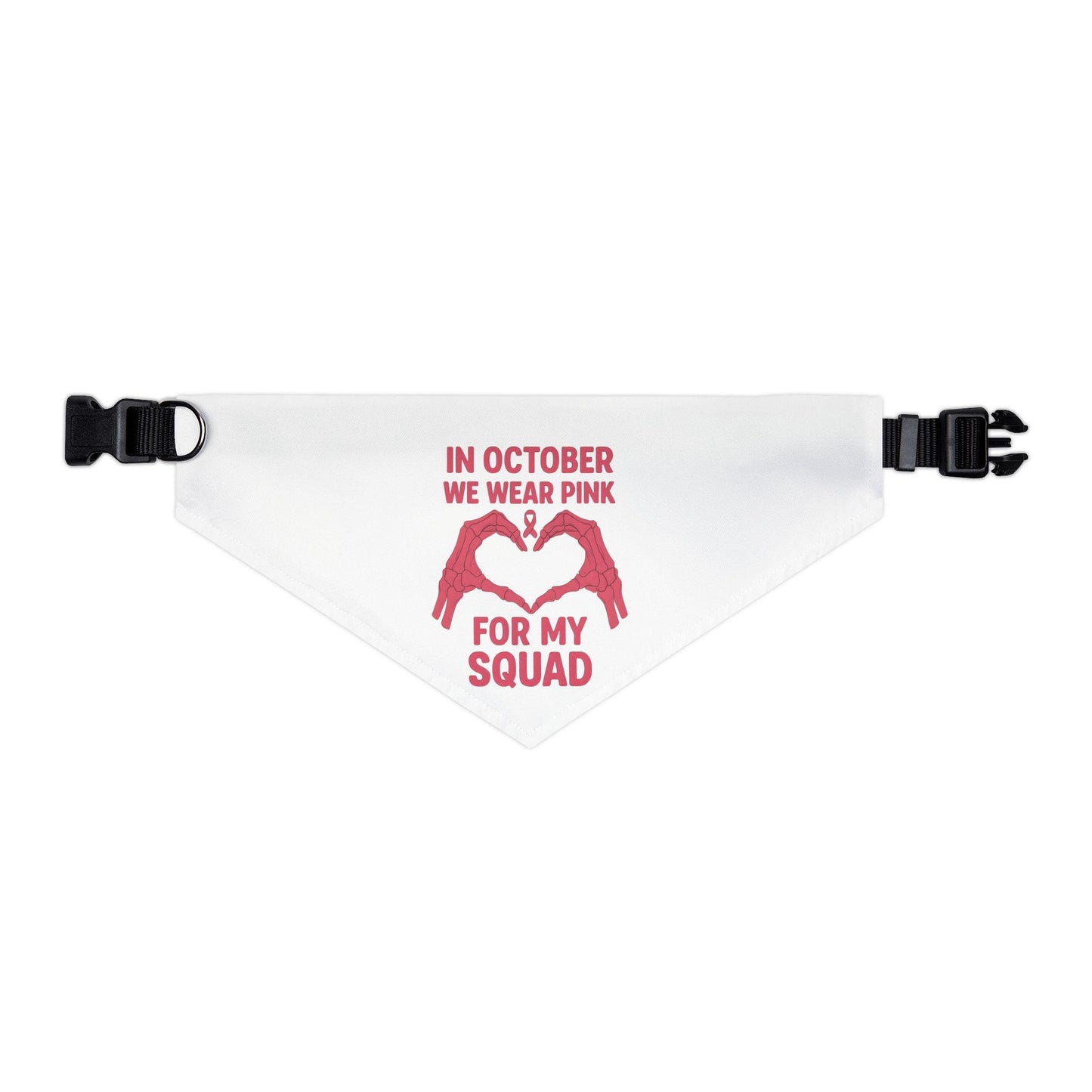 Breast Cancer Awareness Pet Bandana: Stylish Polyester Dog Collar