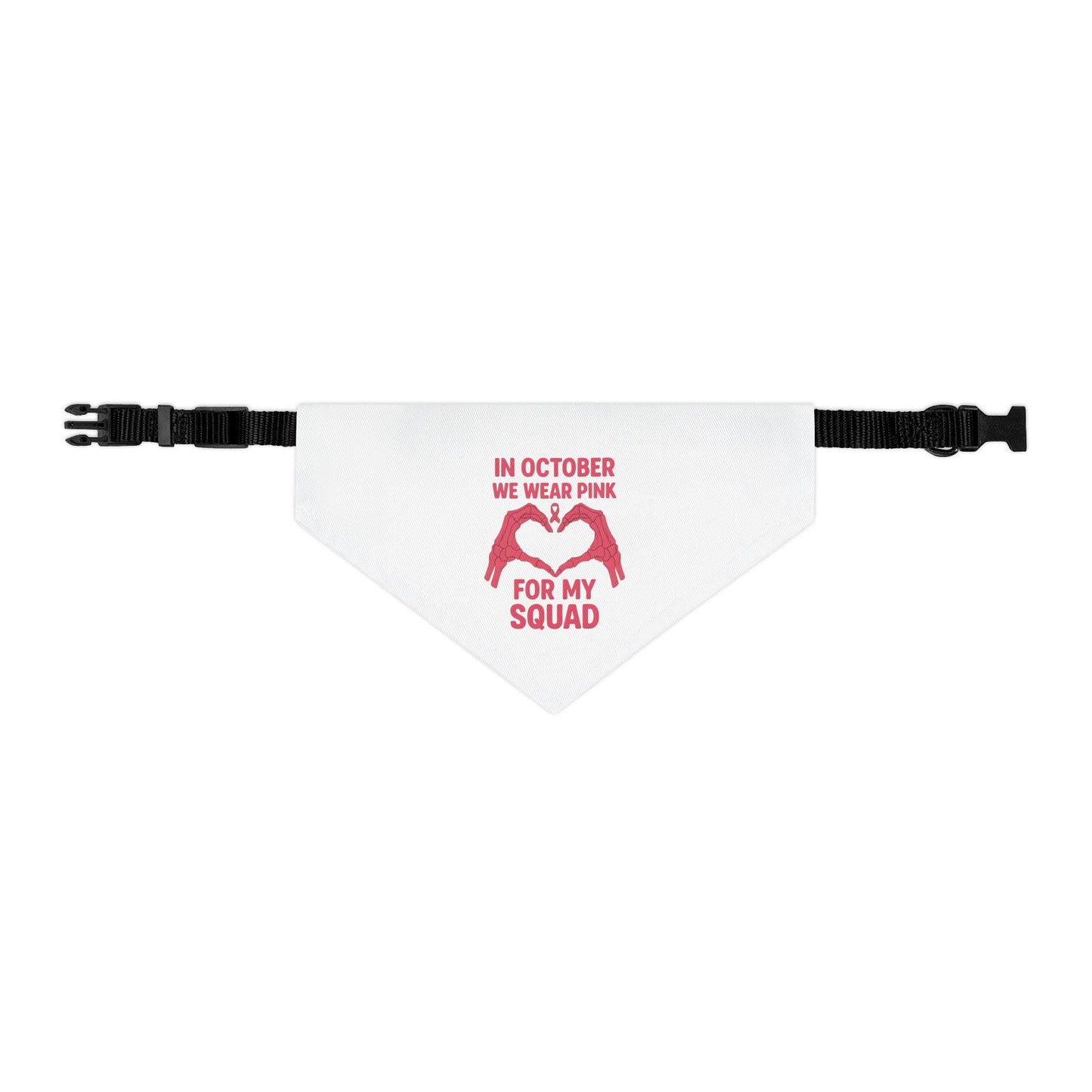 Breast Cancer Awareness Pet Bandana: Stylish Polyester Dog Collar
