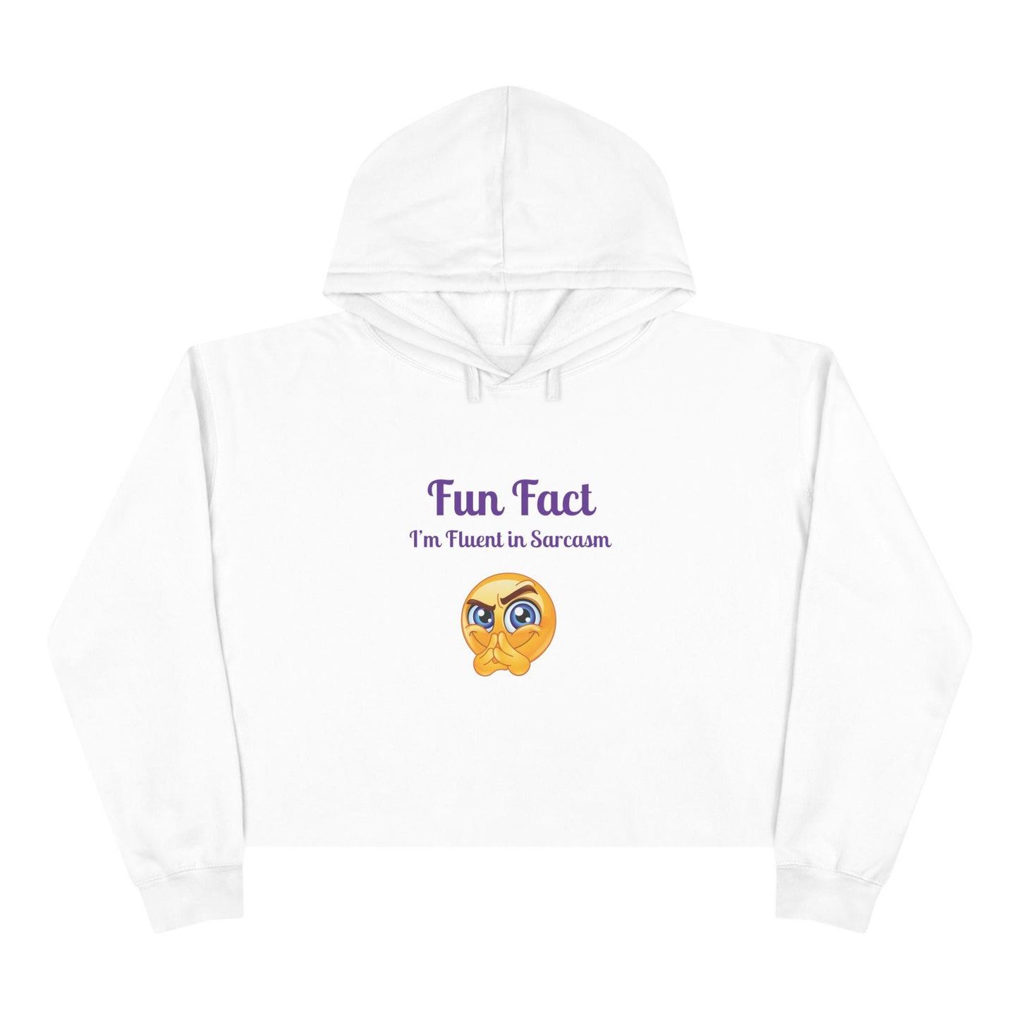 Sarcasm Crop Hoodie: Funny Trendy Cotton Blend Sweatshirt