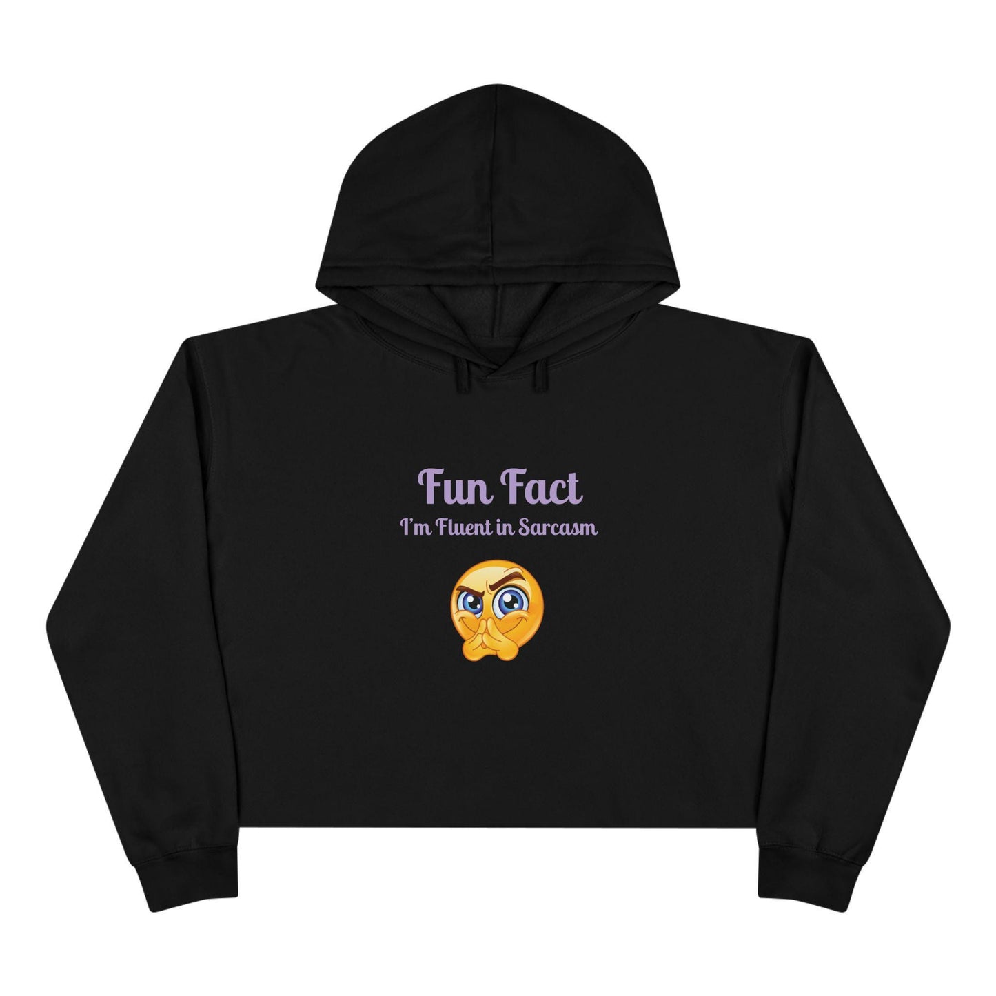 Sarcasm Crop Hoodie: Funny Trendy Cotton Blend Sweatshirt