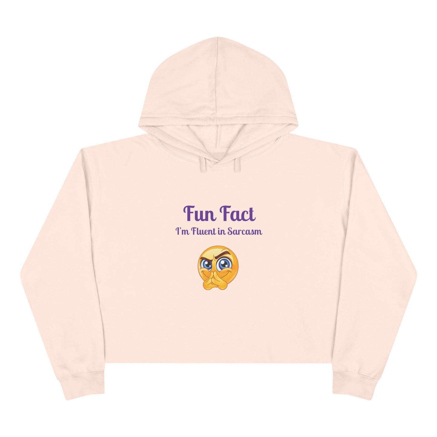 Sarcasm Crop Hoodie: Funny Trendy Cotton Blend Sweatshirt