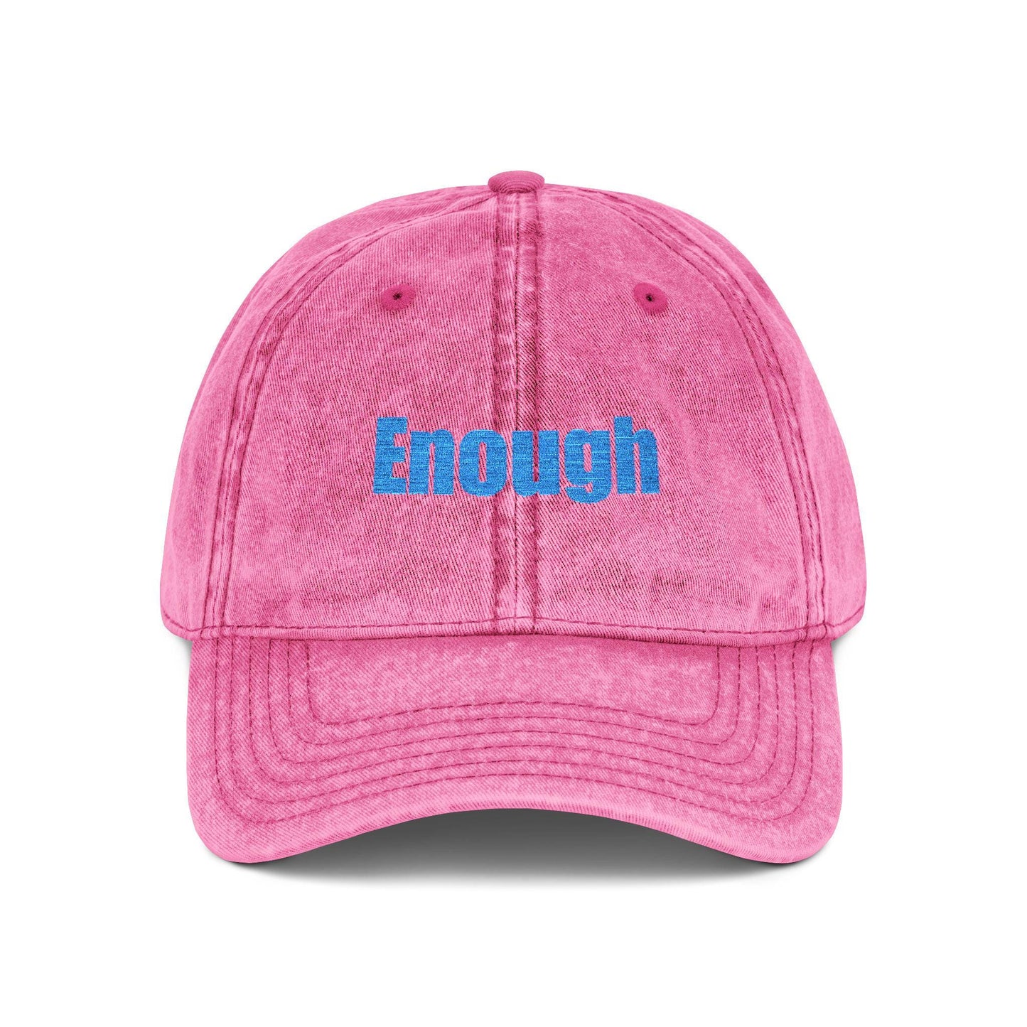 Embroidered "Enough" Vintage Cap: Motivational Unisex Baseball Hat
