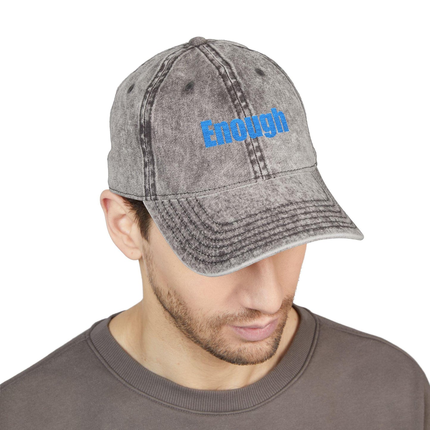 Embroidered "Enough" Vintage Cap: Motivational Unisex Baseball Hat