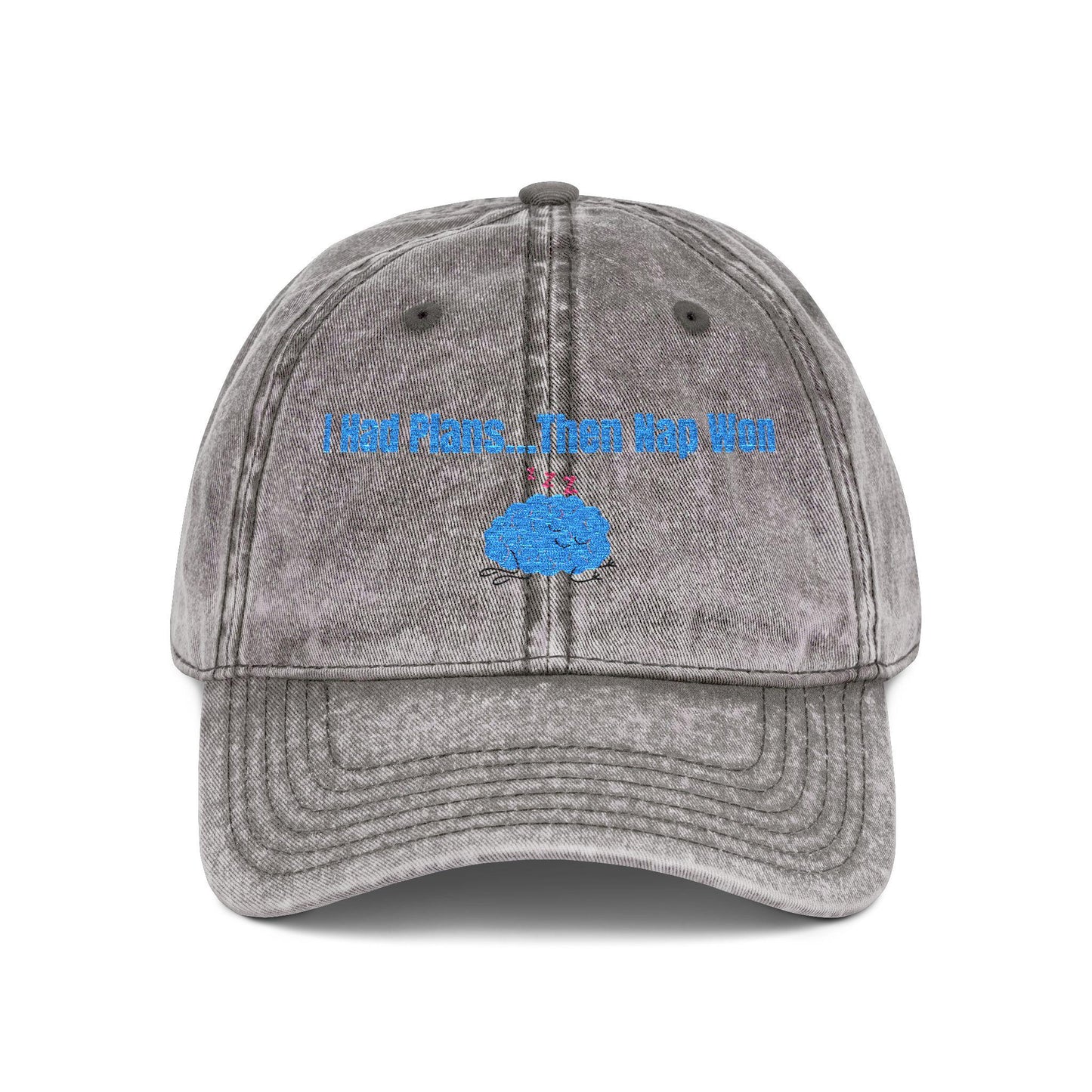 Embroidered Baseball Cap: I Had Plans and then Nap Won - Vintage Snapback