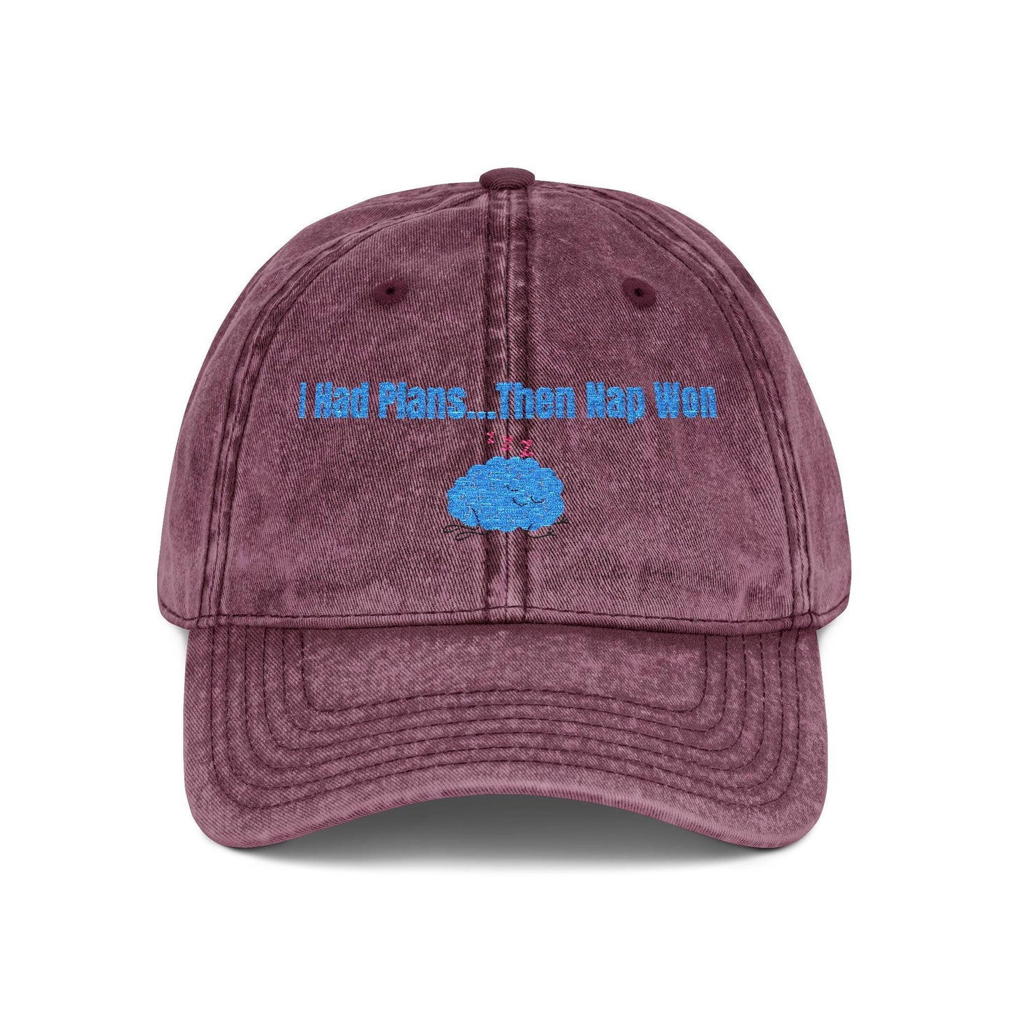 Embroidered Baseball Cap: I Had Plans and then Nap Won - Vintage Snapback