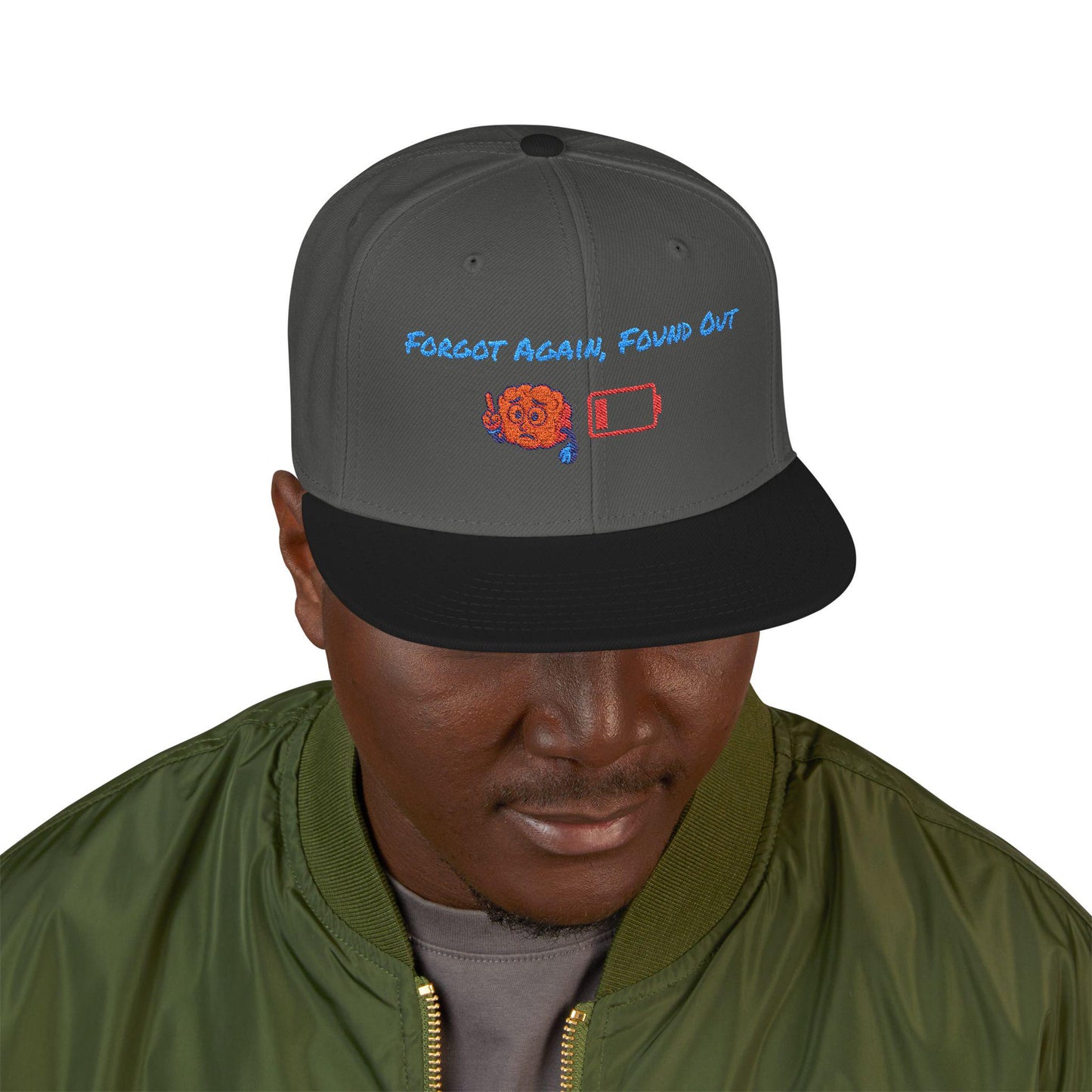 Gen X Humor Embroidered Snapback Hat: Forgot Again Found Out