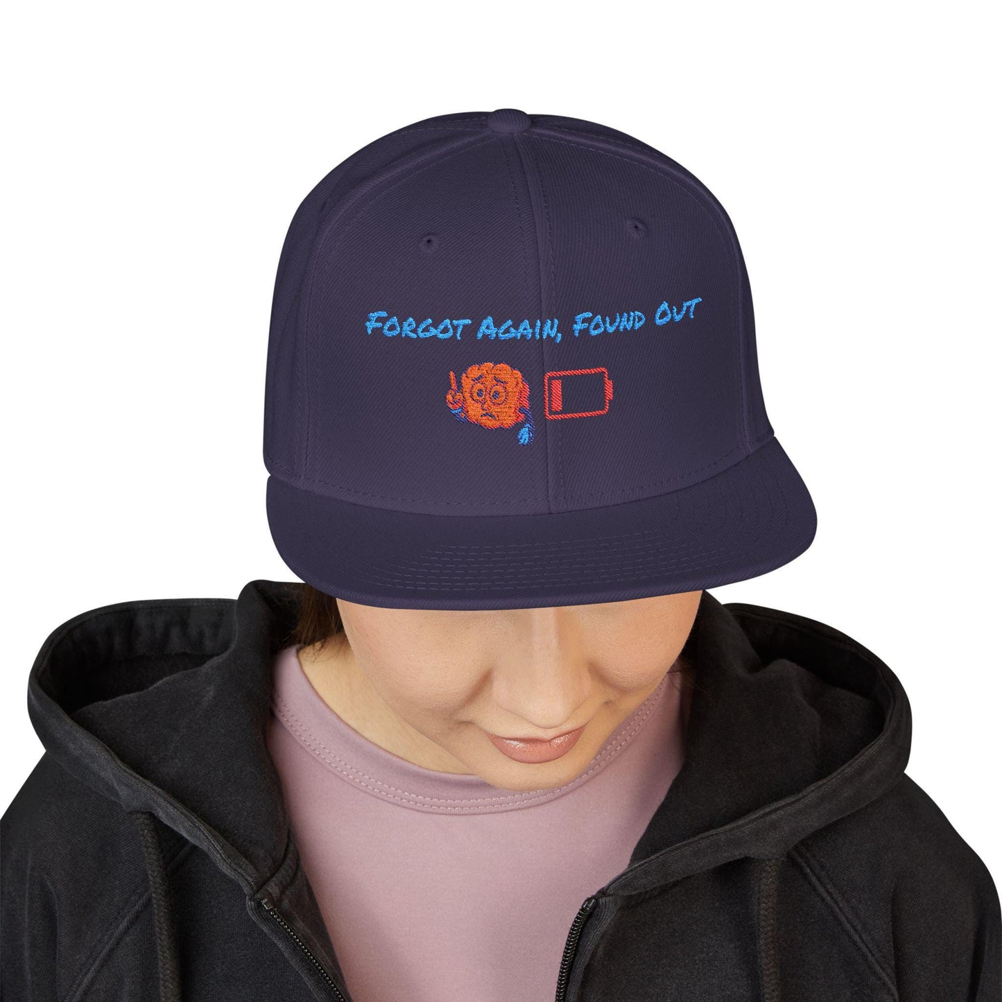 Gen X Humor Embroidered Snapback Hat: Forgot Again Found Out