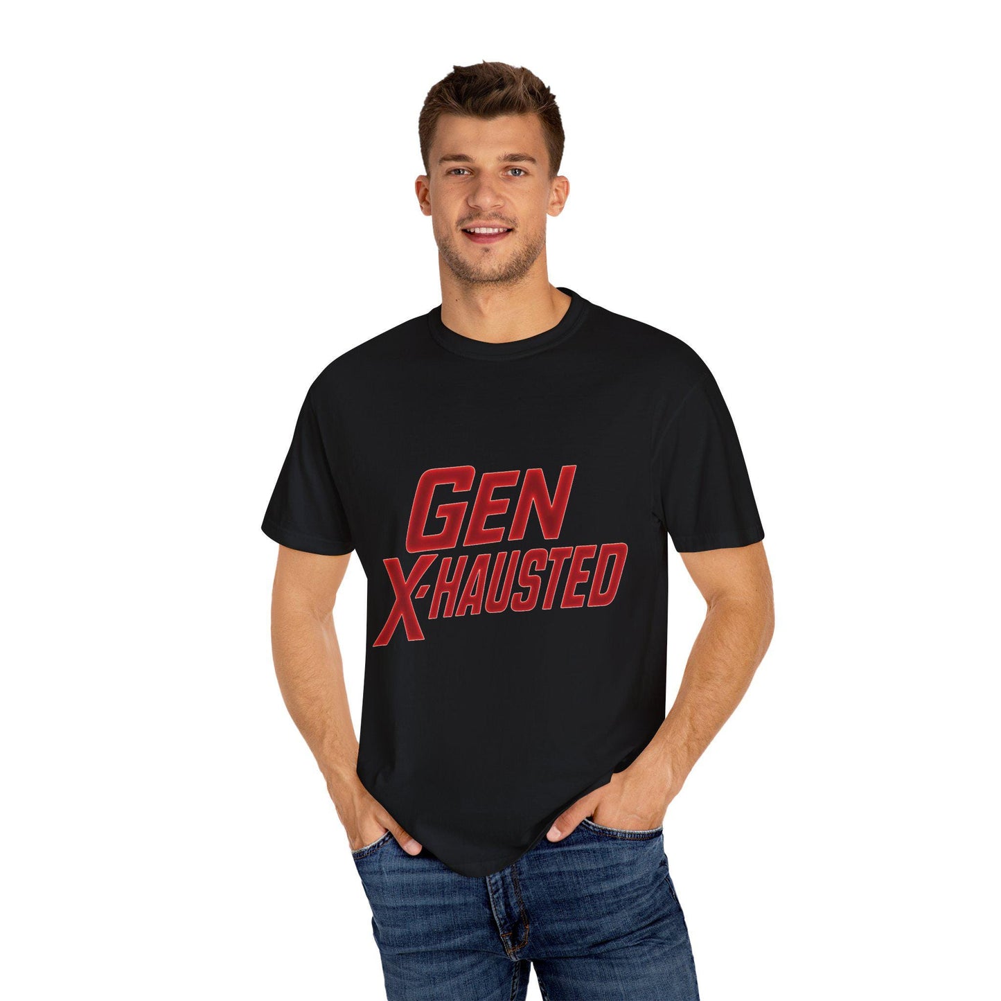 Gen X-Hausted T-Shirt: Vintage Style Humor Tee