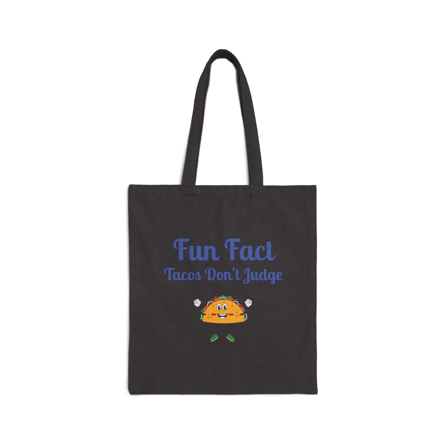 Fun Taco Fact Cotton Canvas Tote Bag: Humorous Grocery Bag