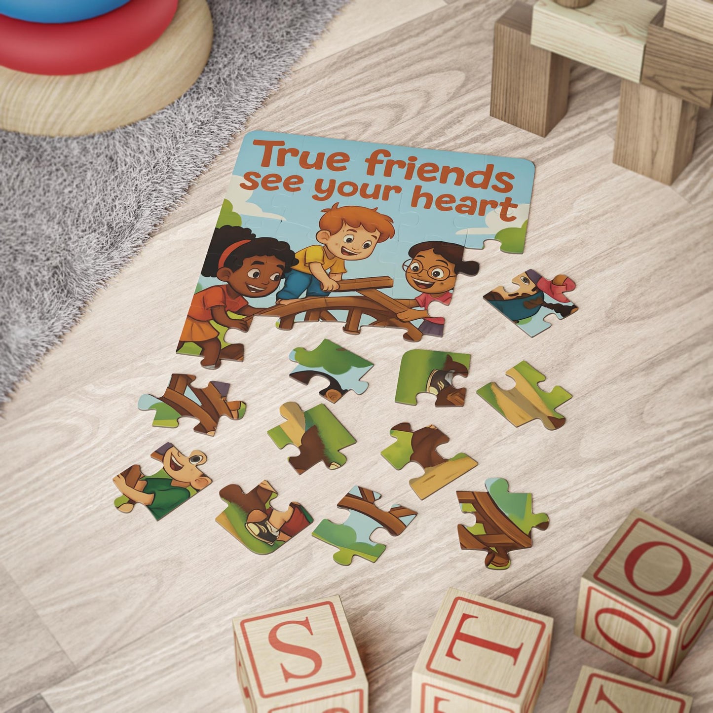 30-Piece Kids' Jigsaw Puzzle: True Friends See Your Heart