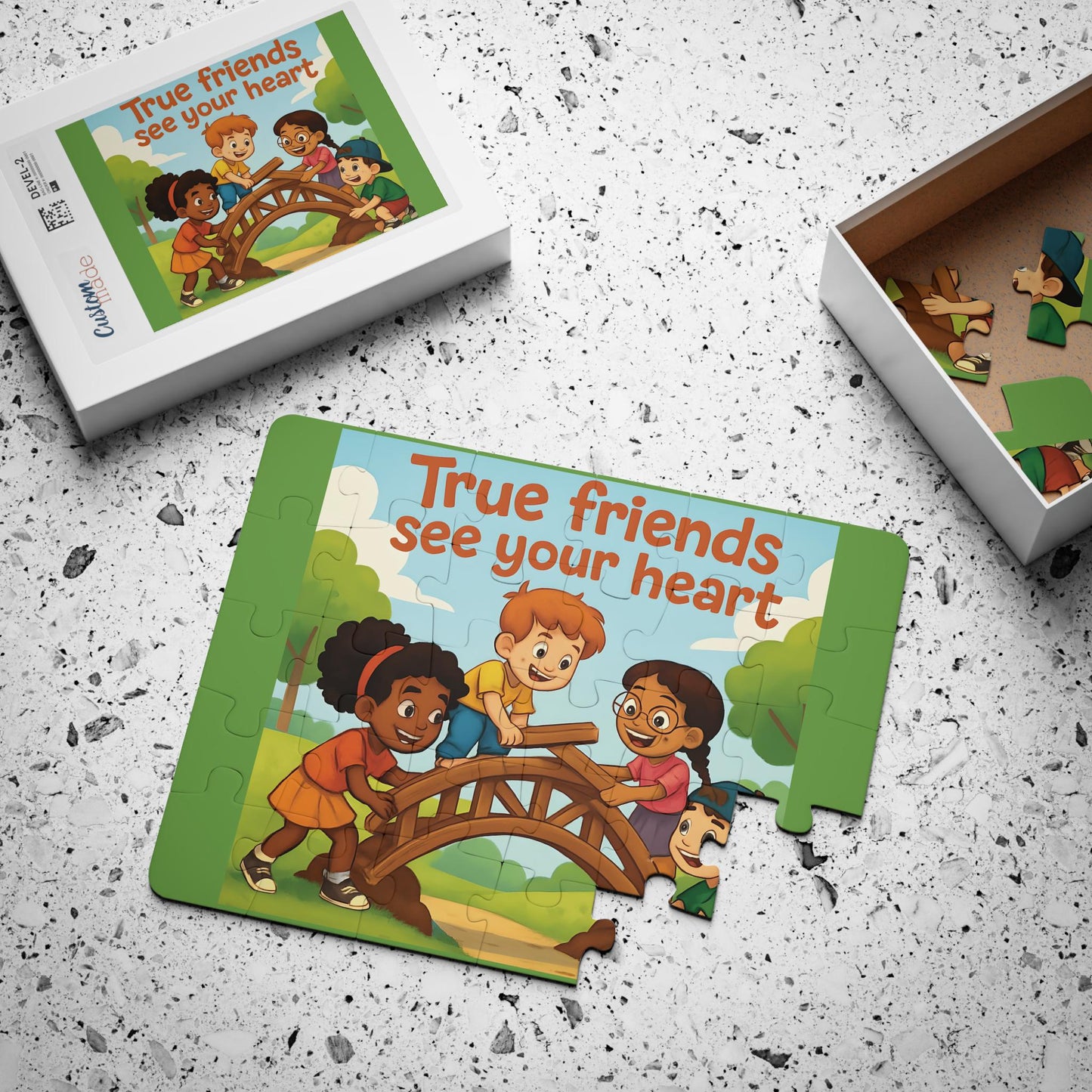 30-Piece Kids' Jigsaw Puzzle: True Friends See Your Heart