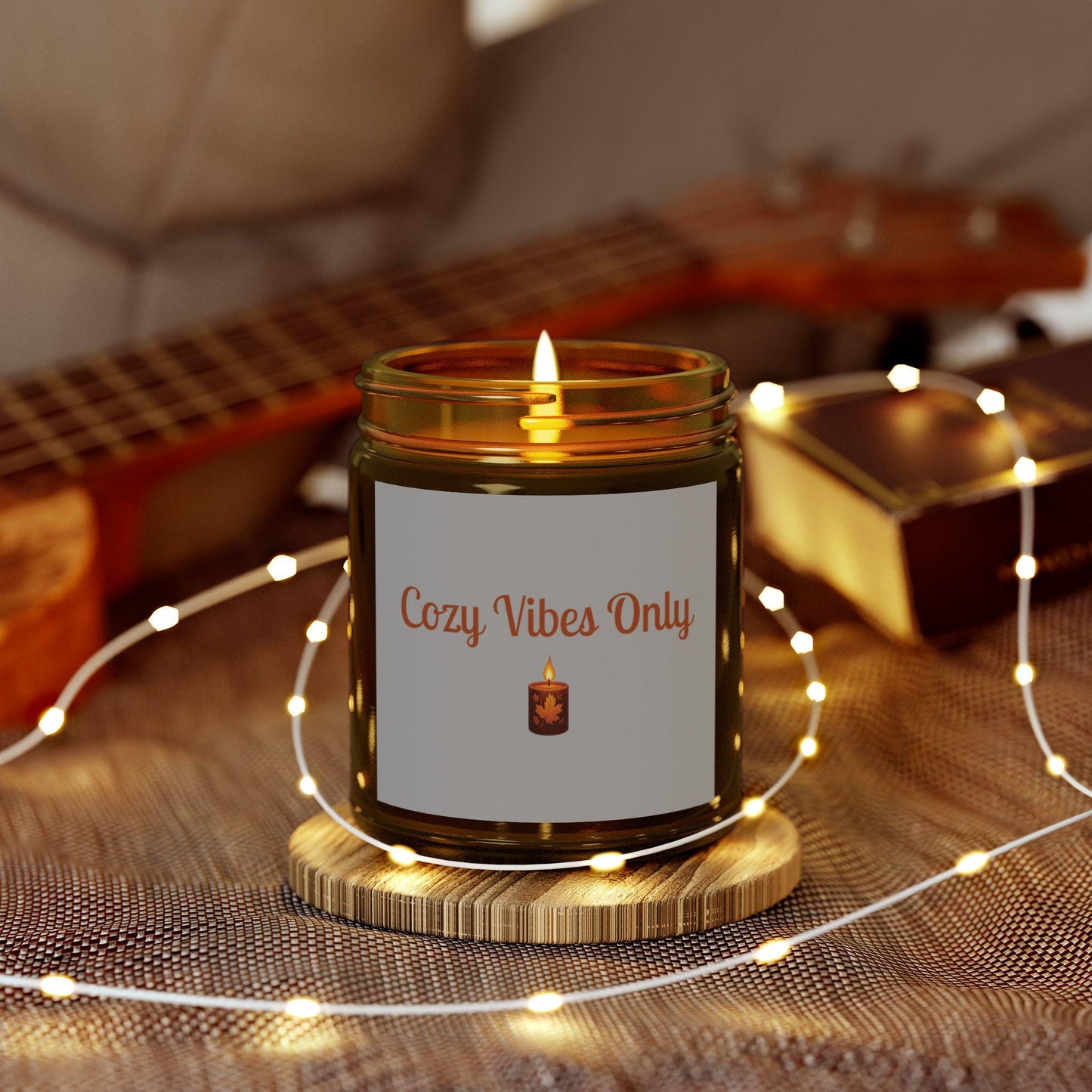 Cozy Scented Candle: Coconut Apricot Wax, Aromatherapy Home Decor