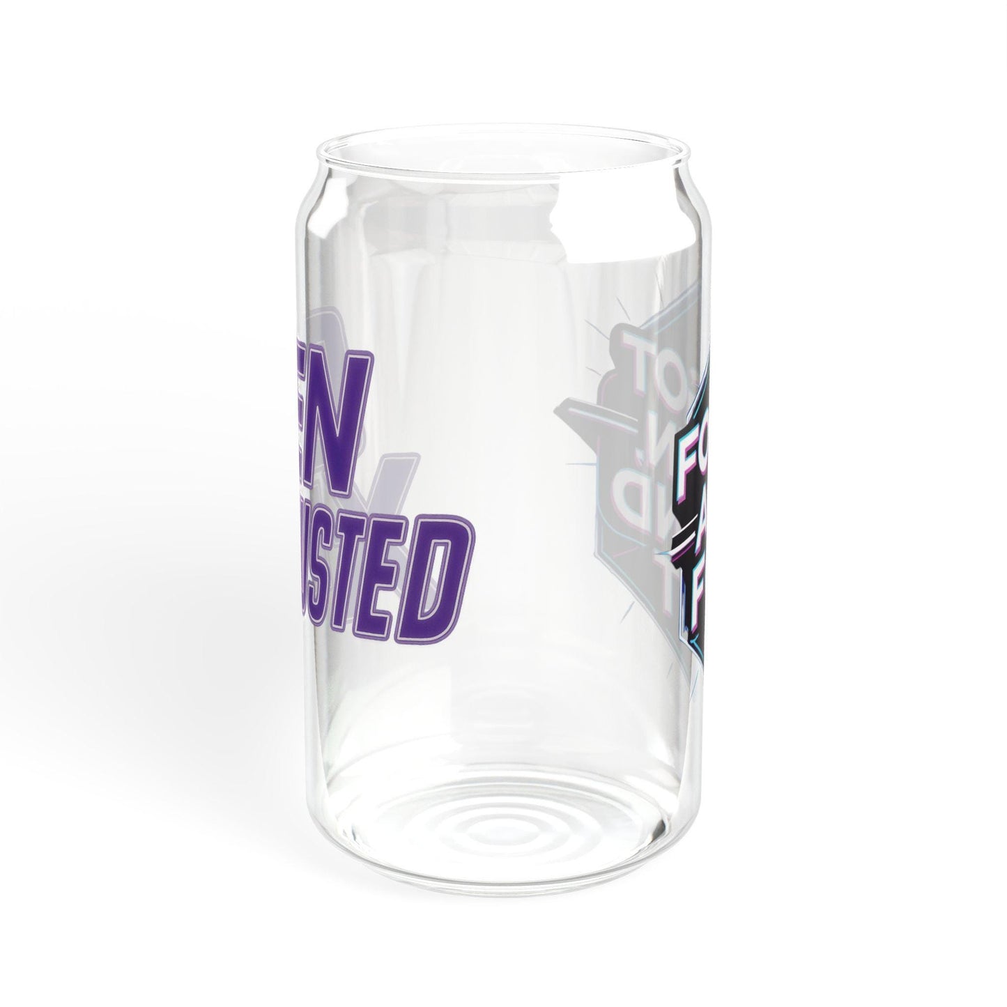 Gen X-Hausted Sipper Glass: 16oz Tempered Glass with Bamboo Lid