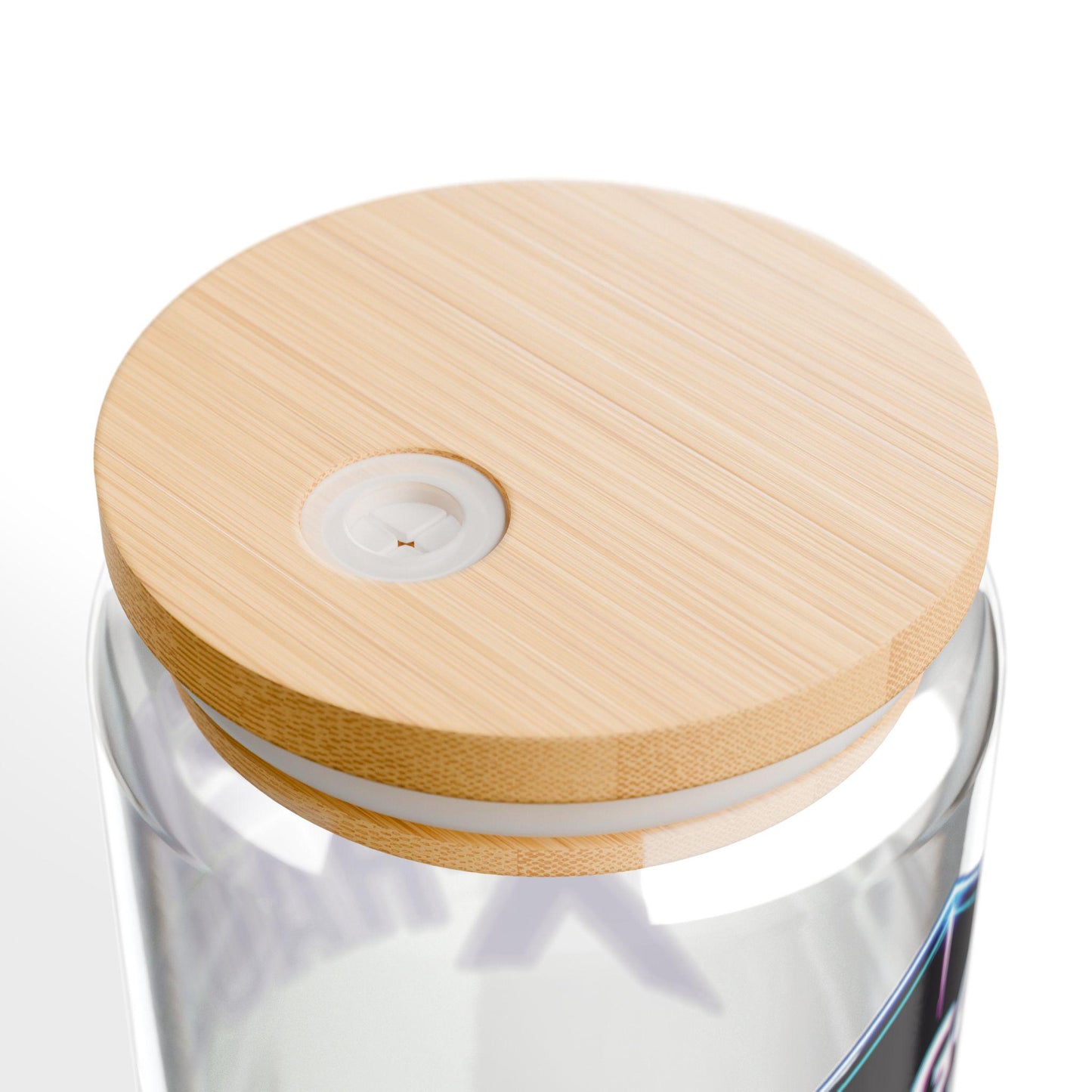 Gen X-Hausted Sipper Glass: 16oz Tempered Glass with Bamboo Lid