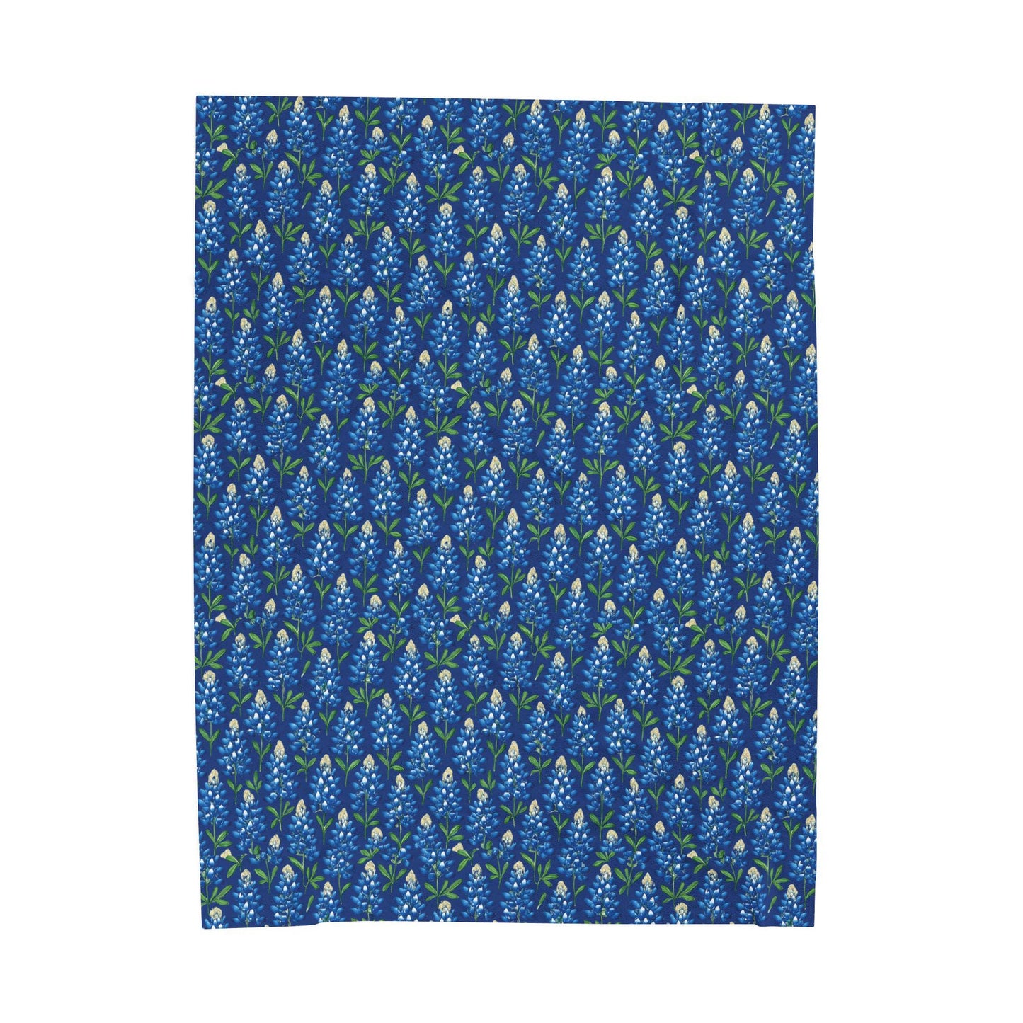 Texas Bluebonnet Velveteen Plush Blanket: Floral Home Decor Throw