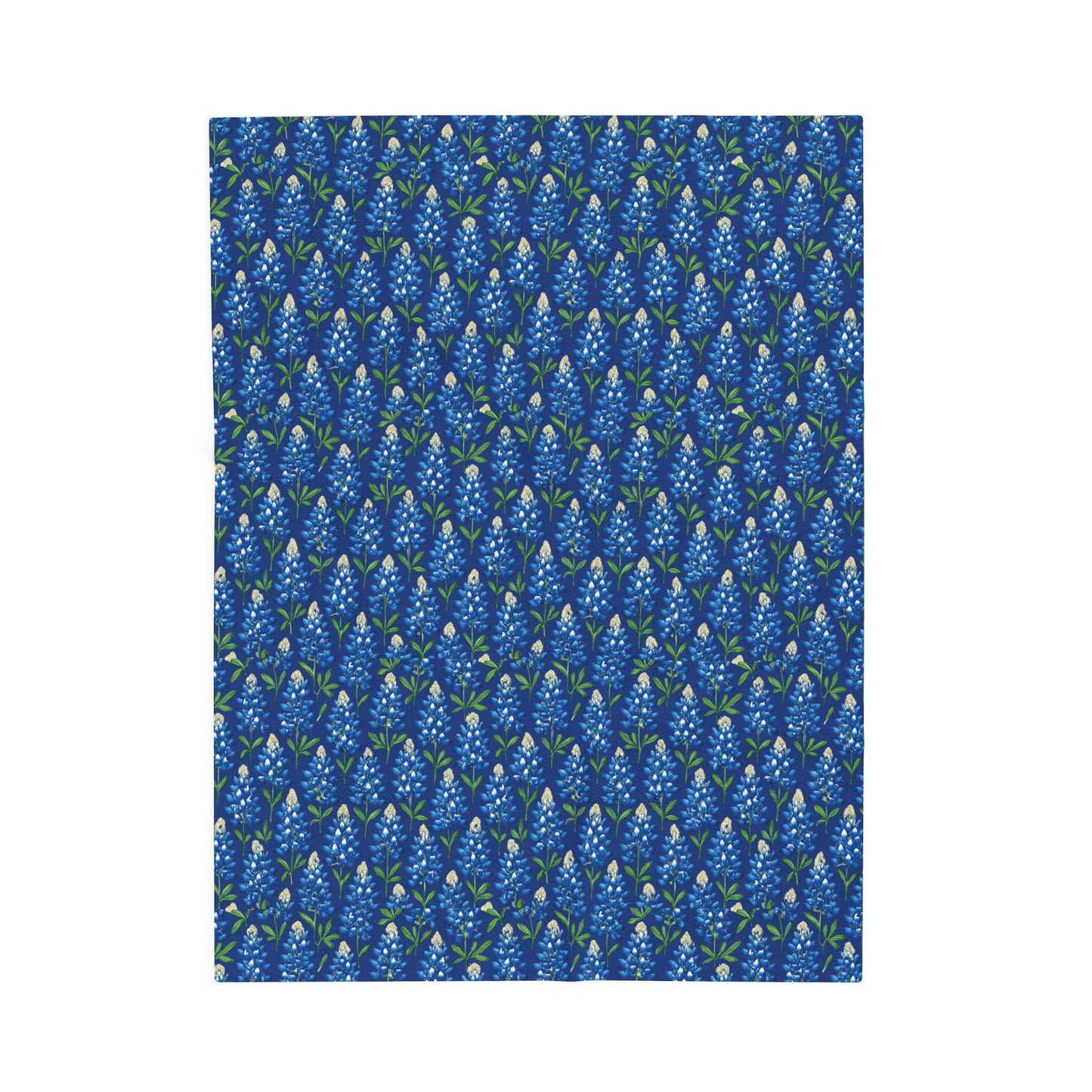 Texas Bluebonnet Velveteen Plush Blanket: Floral Home Decor Throw