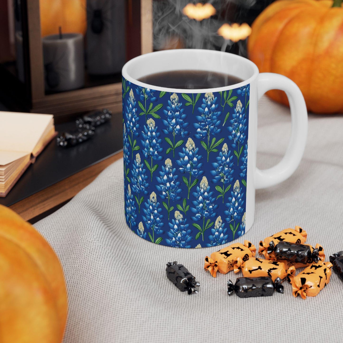 Texas Bluebonnet Ceramic Mug: Floral Coffee Cup, Southwestern Drinkware