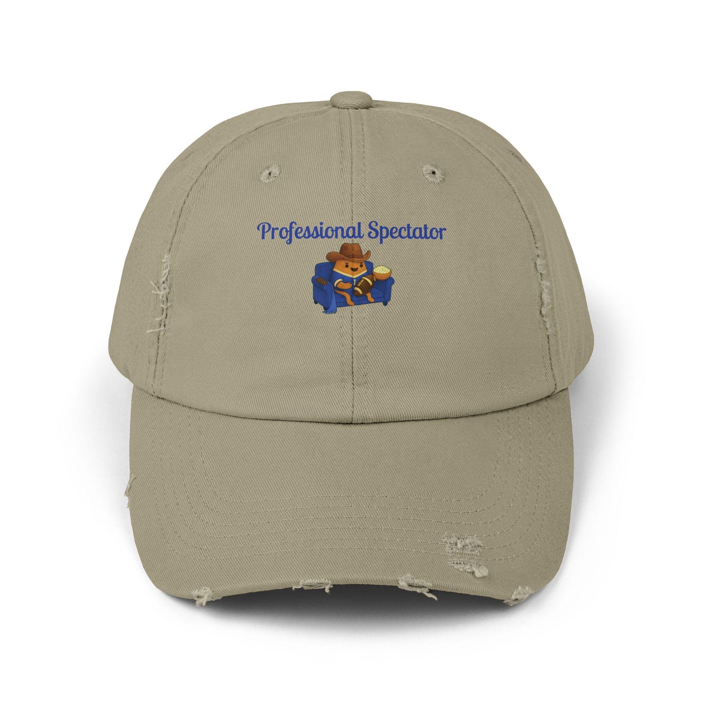 Distressed Cotton Twill Baseball Cap: Football Fan Game Day Hat