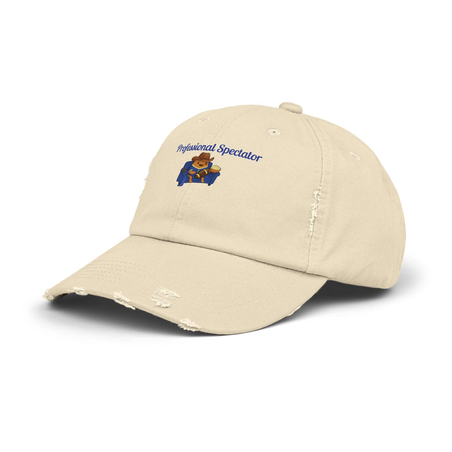 Distressed Cotton Twill Baseball Cap: Football Fan Game Day Hat