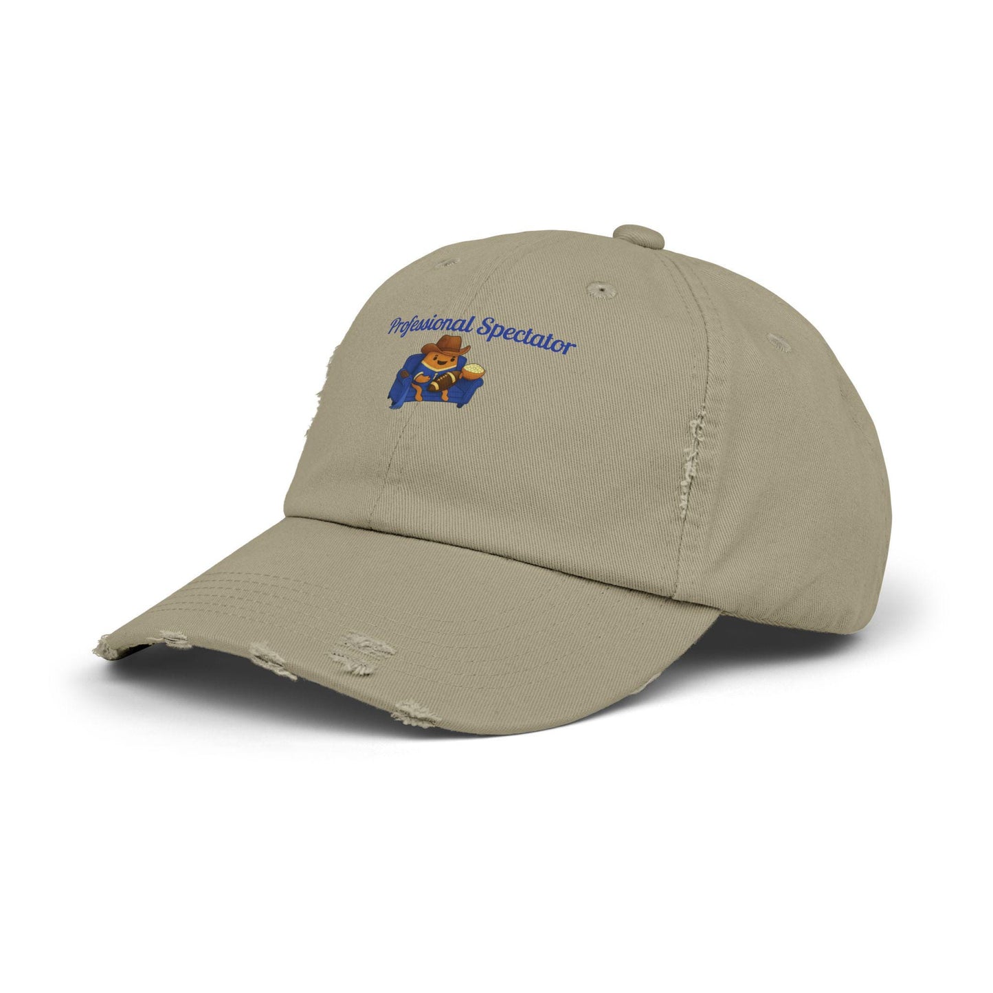 Distressed Cotton Twill Baseball Cap: Football Fan Game Day Hat