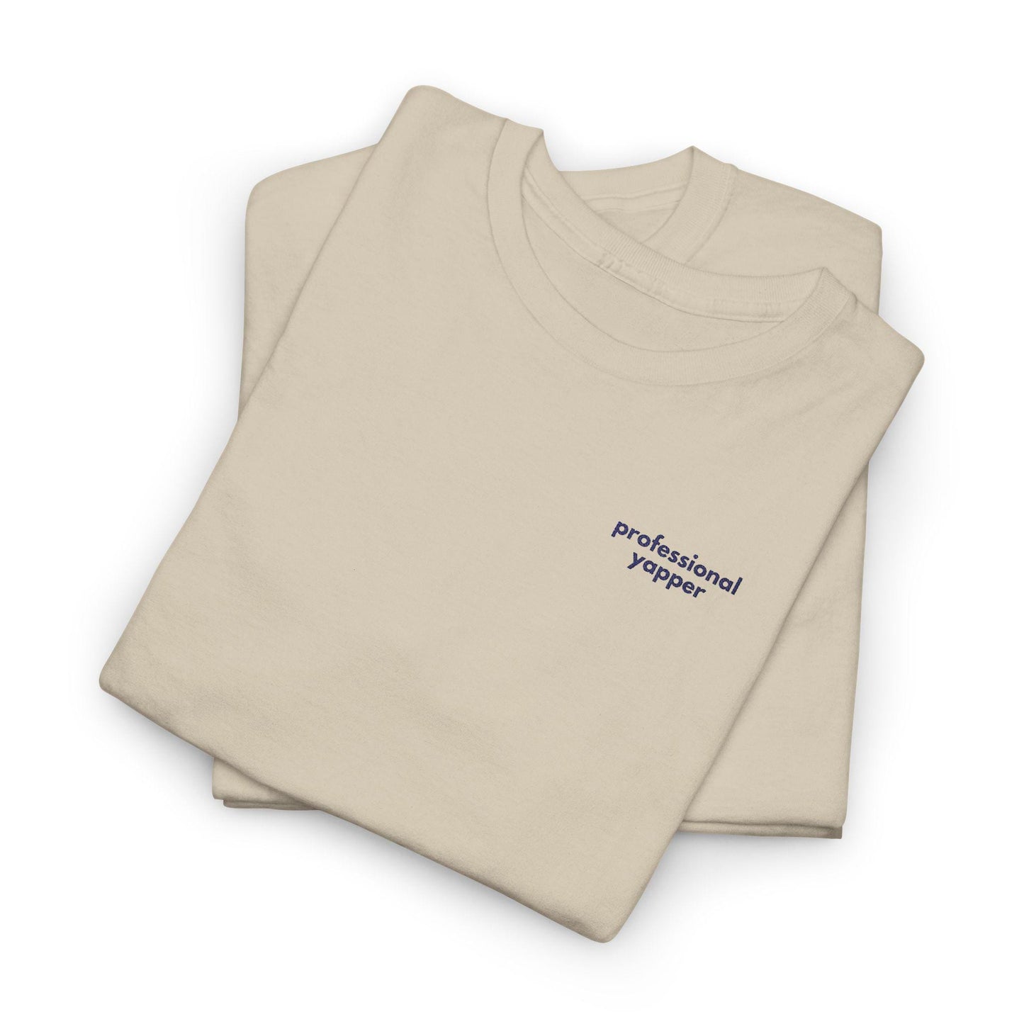 Professional Yapper Embroidered T-Shirt: Gen X Humor, Heavy Cotton Tee