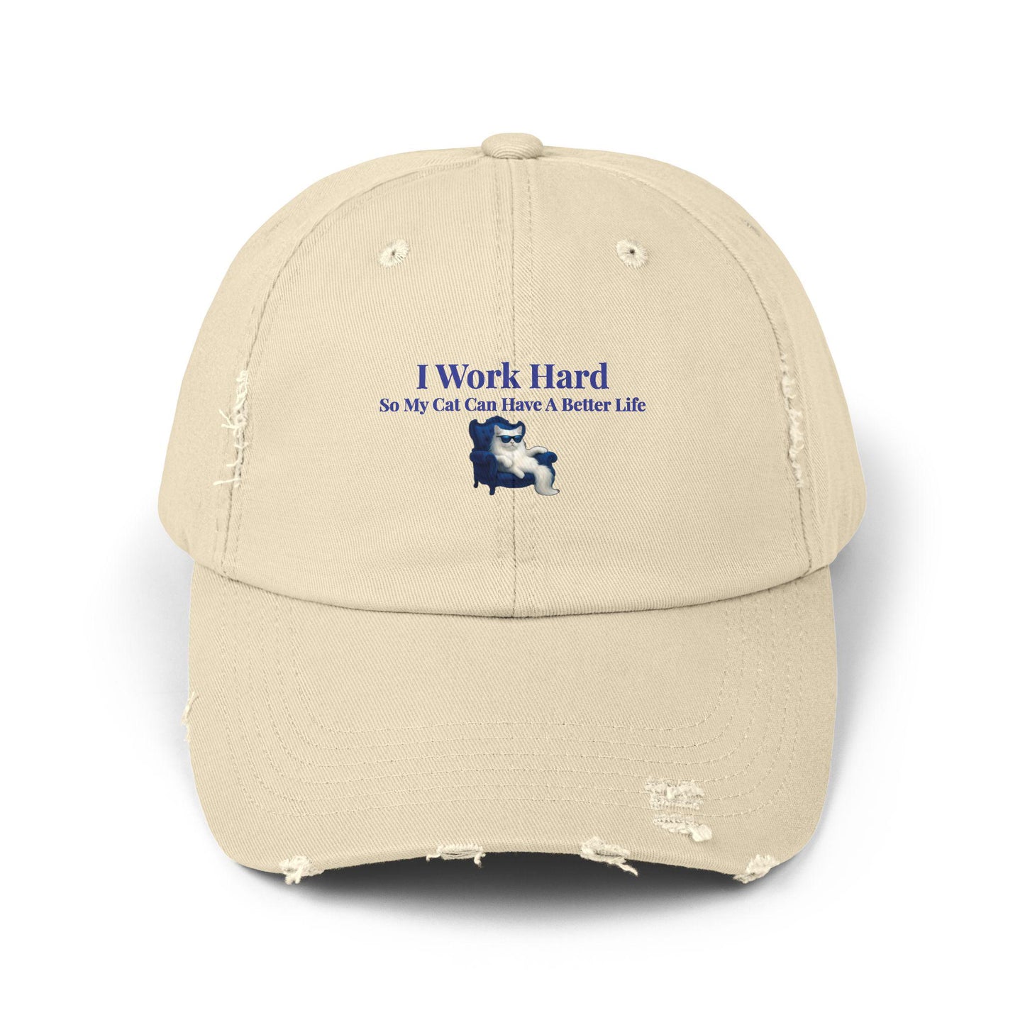 Distressed Cat Lover Cap: Unisex Cotton Twill Hat