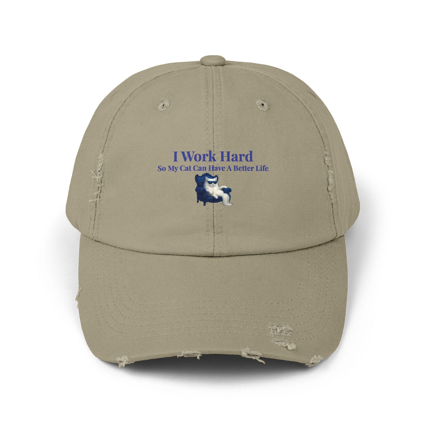 Distressed Cat Lover Cap: Unisex Cotton Twill Hat