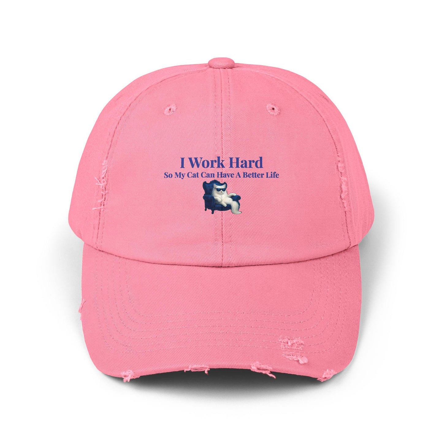 Distressed Cat Lover Cap: Unisex Cotton Twill Hat
