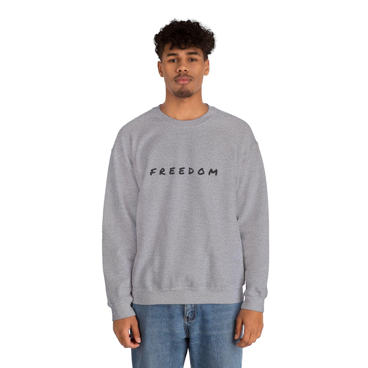 Freedom Crewneck Sweatshirt: Cozy Cotton-Blend Unisex Style