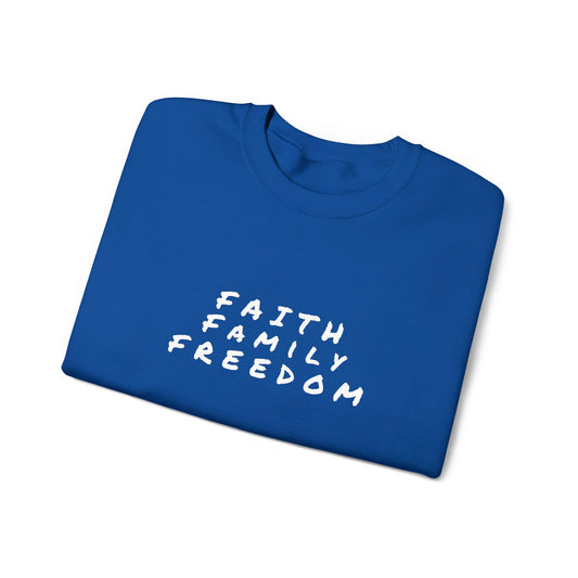 Faith Family Freedom Sweatshirt: Christian Patriotic Crewneck